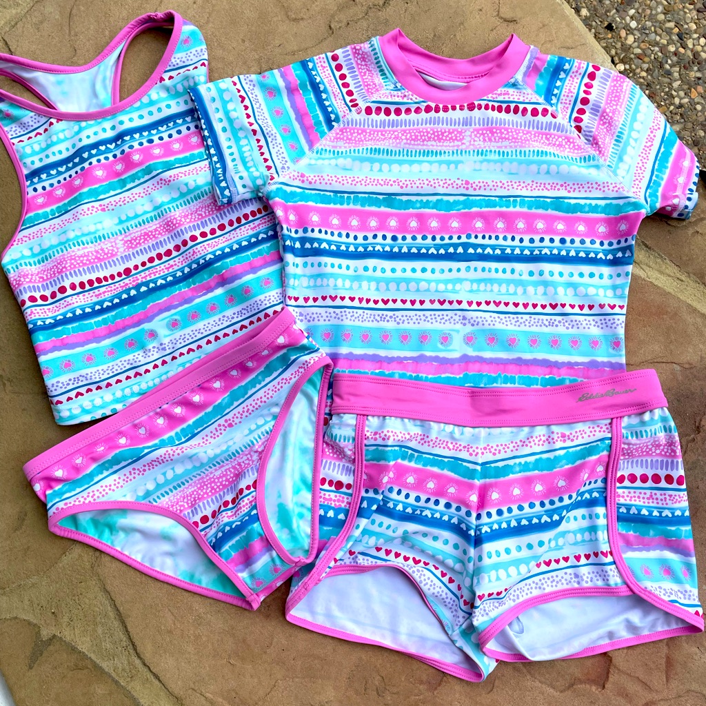 Eddie Bauer, 4-Piece, Swimsuit, Size M 10/12